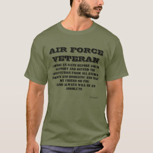 Air Force Veteran Oath Green T-Shirt T-Shirt