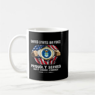 Air Force Veteran Proudly Served Duty Honour Coura Coffee Mug