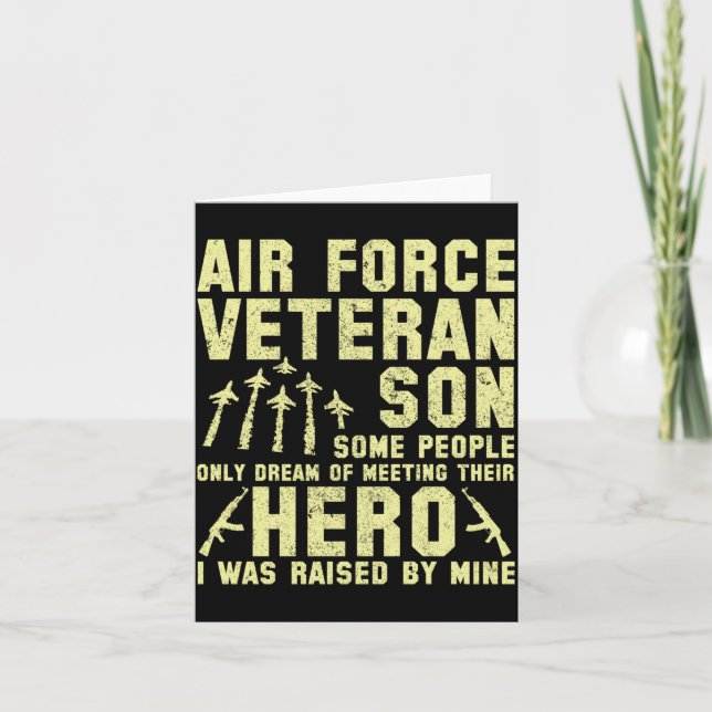 Air Force Veteran Son - I Was Raised Card (Front)