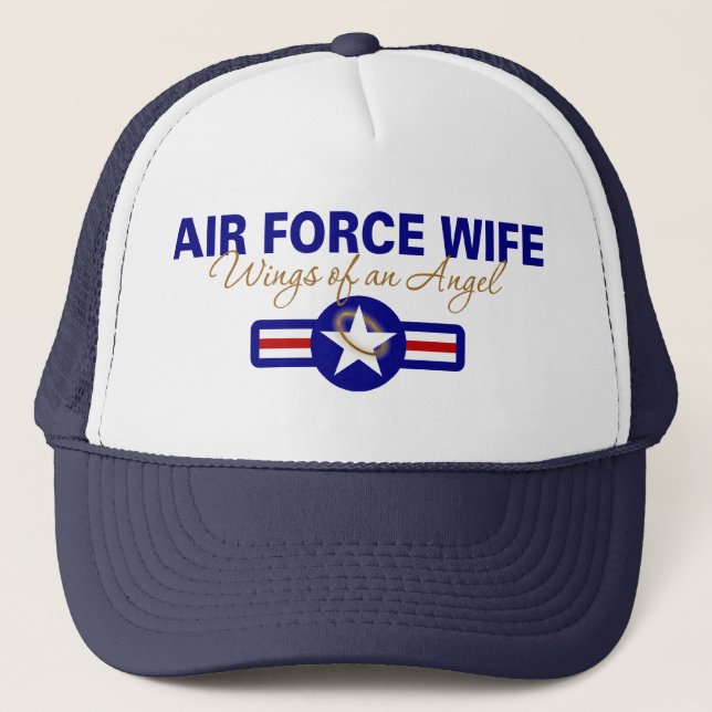 Air Force Wife, Wings of an Angel Trucker Hat (Front)