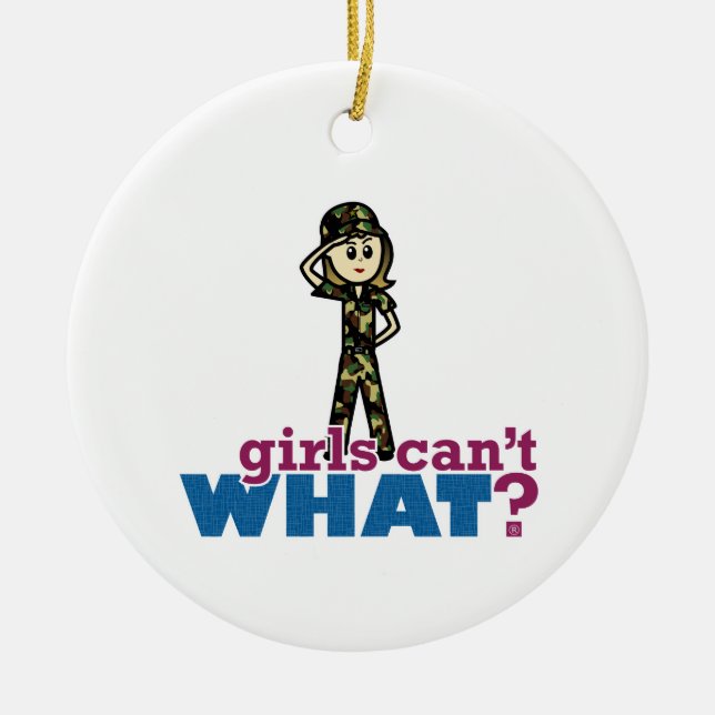 Air Force Woman Ceramic Ornament (Front)