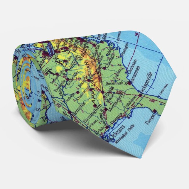 Air Force World Map Tie (Rolled)