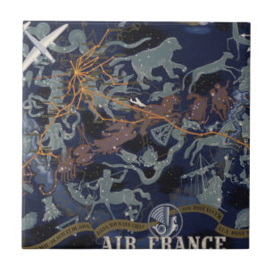 Air France : De nuit et de jour dans tous les ciel Ceramic Tile