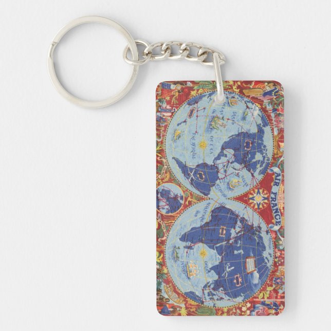 Air France Map of the World Key Ring (Front)