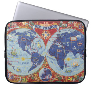 Air France Map of the World Laptop Sleeve