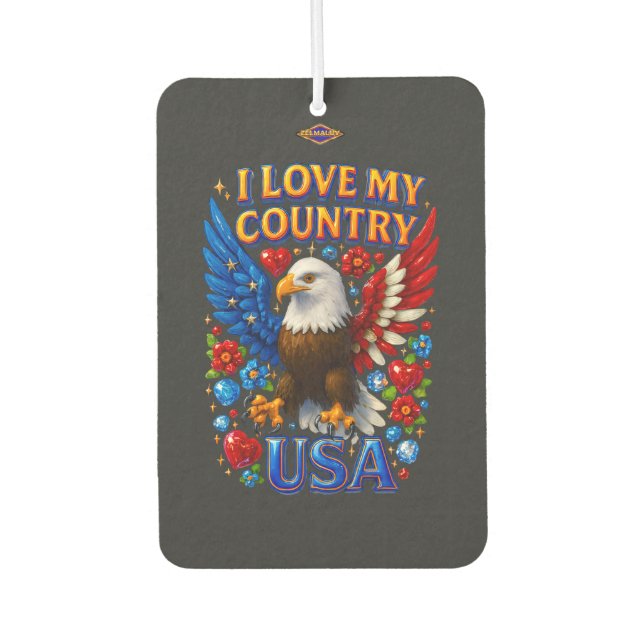 Air Freshener Design: I Love My Country - USA (Front)