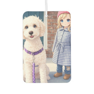 Air Freshener Little Girl With Happy Dog 