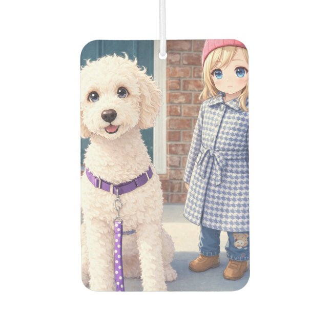 Air Freshener Little Girl With Happy Dog  (Front)