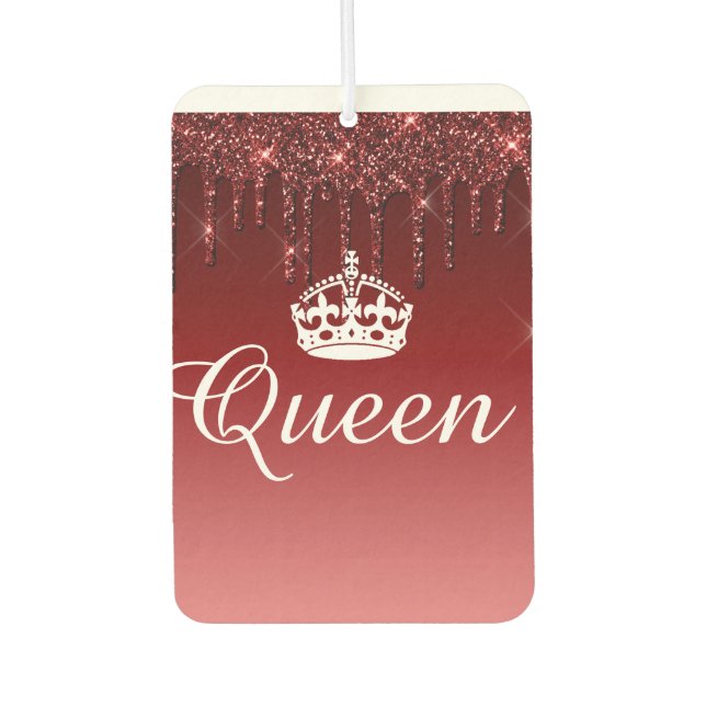 Air Freshener - Queen Crown Drip Glitter Deep Red (Front)