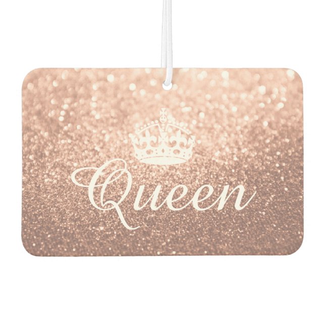 Air Freshener - Queen Crown Glitter Rose Gold (Front)