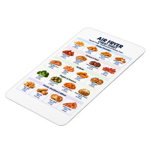 Air Fryer Cheat Sheet Cooking Times & Temperature Magnet