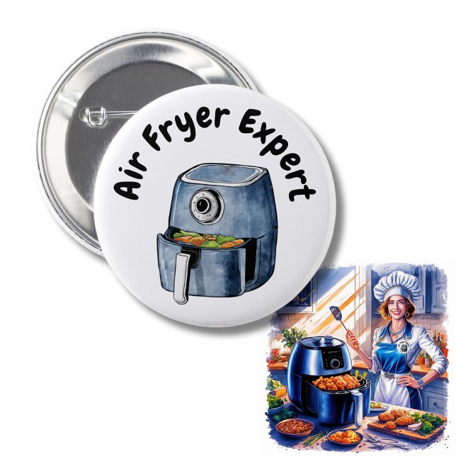 Air Fryer Expert Gift Air frying cook 6 Cm Round Badge (Creator Uploaded)