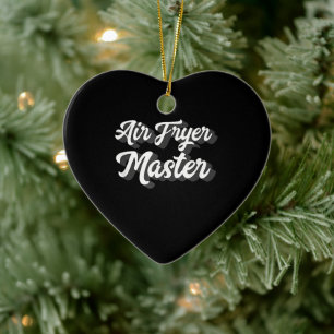 Air Fryer Master Cook Food Love  Retro Chicken Ceramic Ornament