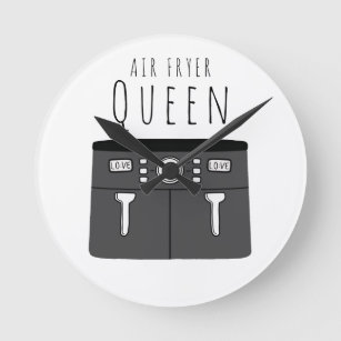 Air Fryer Queen Round Clock