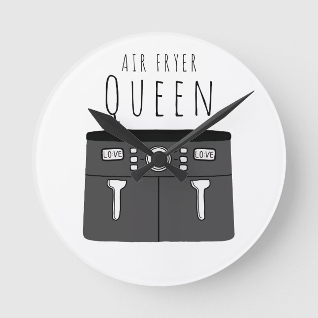 Air Fryer Queen Round Clock (Front)