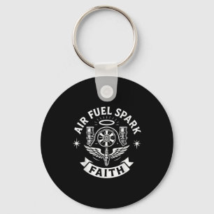 Air fuel spark faith funny mechanic garage humour key ring