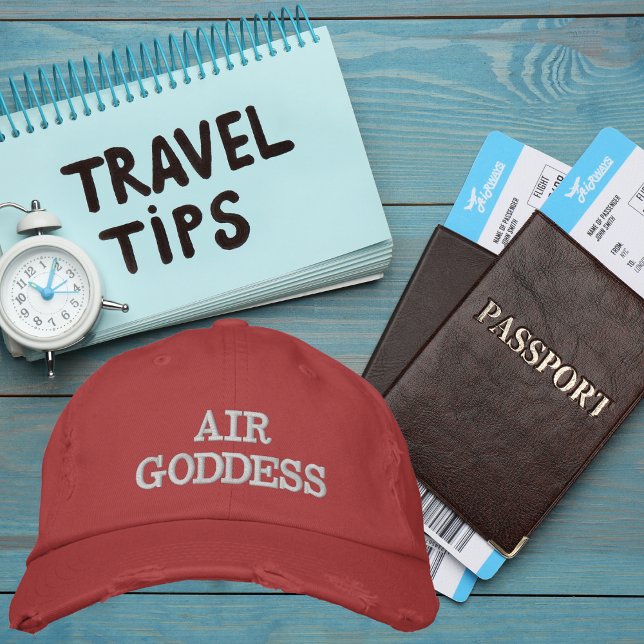 Air Goddess Typography, Wanderlust, Simple Embroidered Hat (Creator Uploaded)