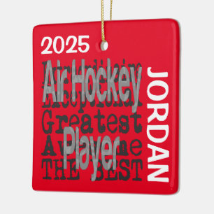 Air Hockey Player Extraordinaire CUSTOM Ceramic Ornament