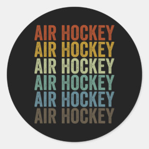 Air Hockey Sports Retro Classic Round Sticker