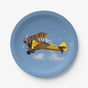 Air Mail Biplane Service Paper Plate