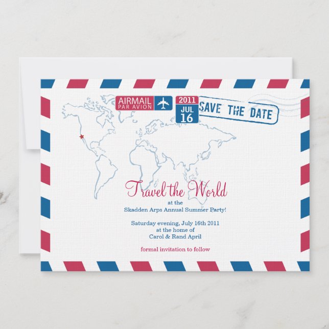 Air Mail Corporate Part Save The Date (Front)