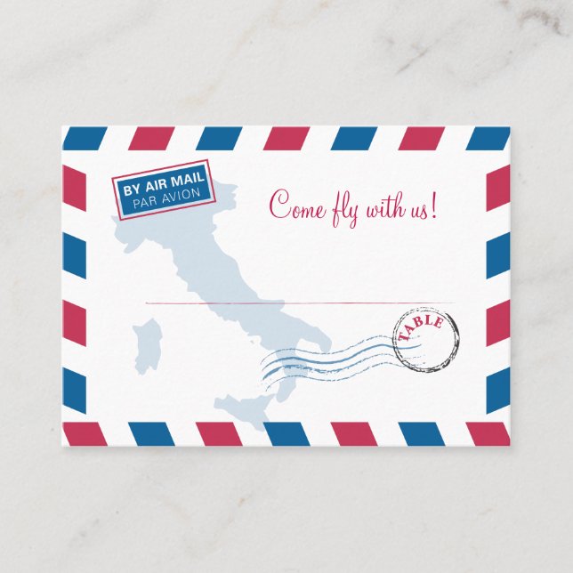 Air Mail Escort/Seating Card Wedding (Front)