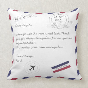Air Mail Letter custom message Cushion