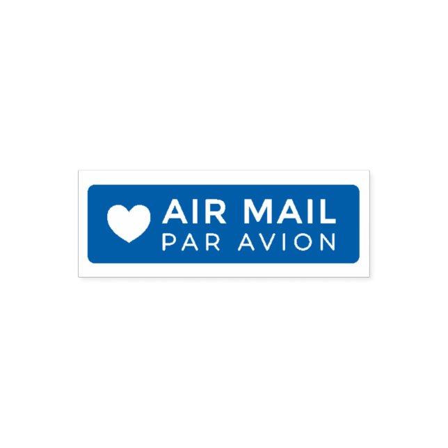 AIR MAIL PAR AVION ハート エアメールスタンプ heart cute love セ Self-inking Stamp (Design)