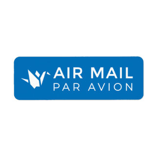 AIR MAIL PAR AVION 折り鶴 鳥 エアメールシール origami bird ラベル Return Address Label