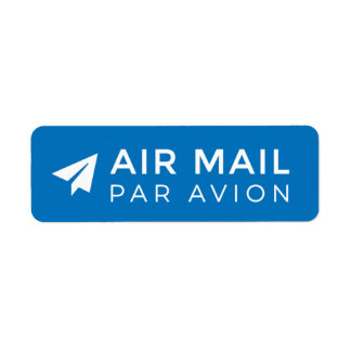 AIR MAIL PAR AVION 紙飛行機 エアメールシール paper aeroplane ラ Return Address Label