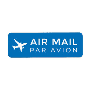 AIR MAIL PAR AVION 飛行機 エアメールスタンプ aeroplane ラベル Return Address Label