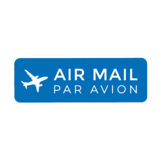 AIR MAIL PAR AVION 飛行機 エアメールスタンプ aeroplane ラベル Return Address Label