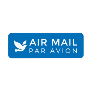 AIR MAIL PAR AVION Bird Airmail Seal bird birds La Return Address Label