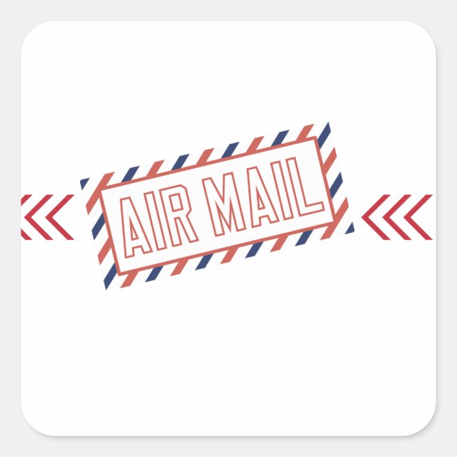 Air Mail Square Sticker (Front)