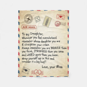 Air Mail To My Daughter  Fleece Blanket