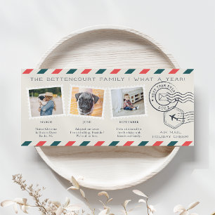 Air Mail   Vintage Style Year in Review Photo Holiday Card