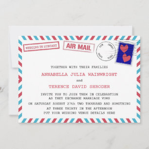 Air Mail Wedding In Hungary Invitations