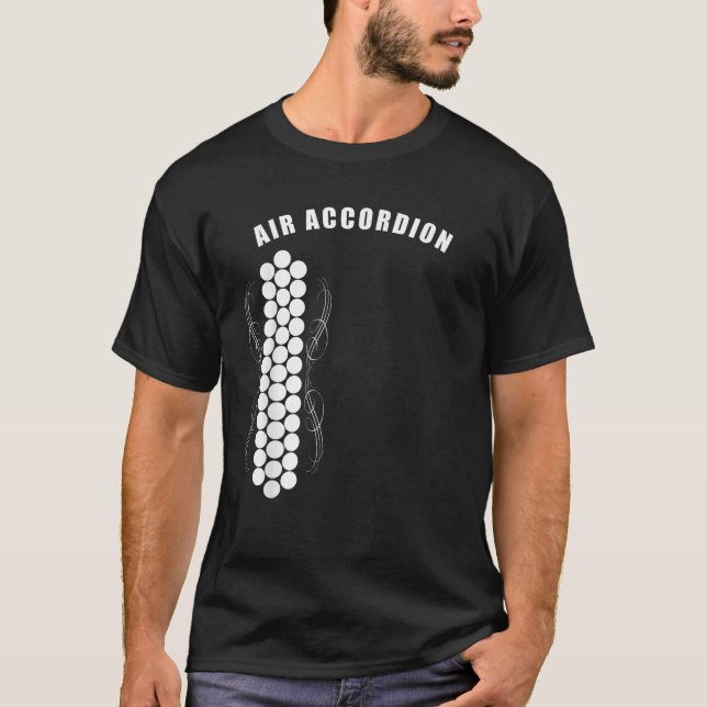 Air Mime Invisible Pretend Accordion Music Imagina T-Shirt (Front)