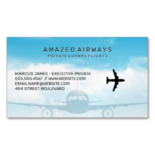 Air Plane Flights Clouds and Sky Magnetic Business Card