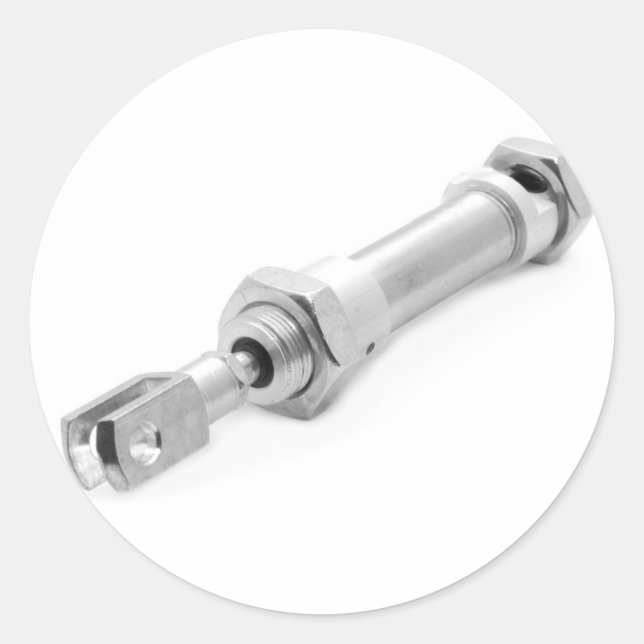 Air-powered cylinder classic round sticker (Front)