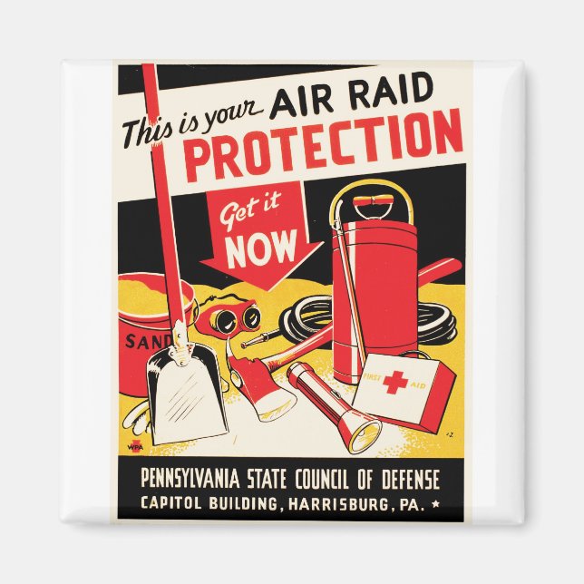 Air Raid Protection Magnet (Front)