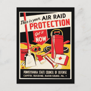 Air Raid Protection Postcard