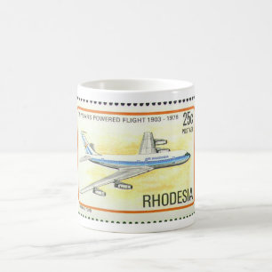 Air Rhodesia Mug with Commemorative Stamp.