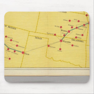 Air Route from Los Angeles to Columbus Mouse Pad