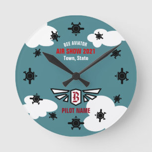 Air Show Souvenir Round Clock