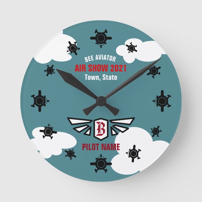 Air Show Souvenir Round Clock (Front)