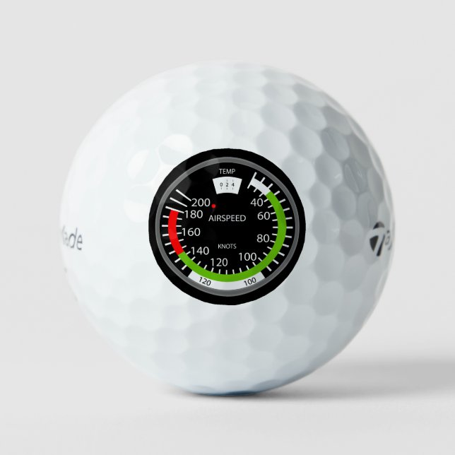 Air Speed Pilot Aviation Geek Golf Balls (Front)