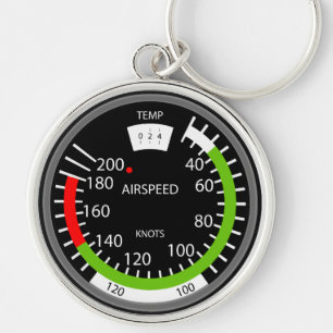 Air Speed Pilot Aviation Geek Key Ring
