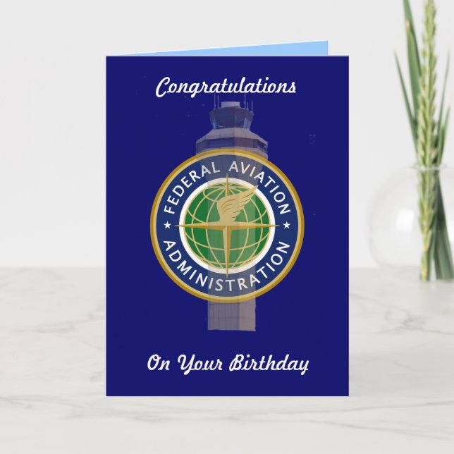 Air Traffic Control Birthday Card (Front)