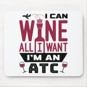 Air Traffic Controller Control ATC Funny Wine Mouse Pad